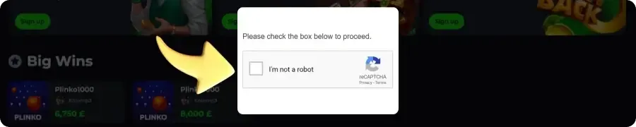 Mega Moolah CAPTCHA