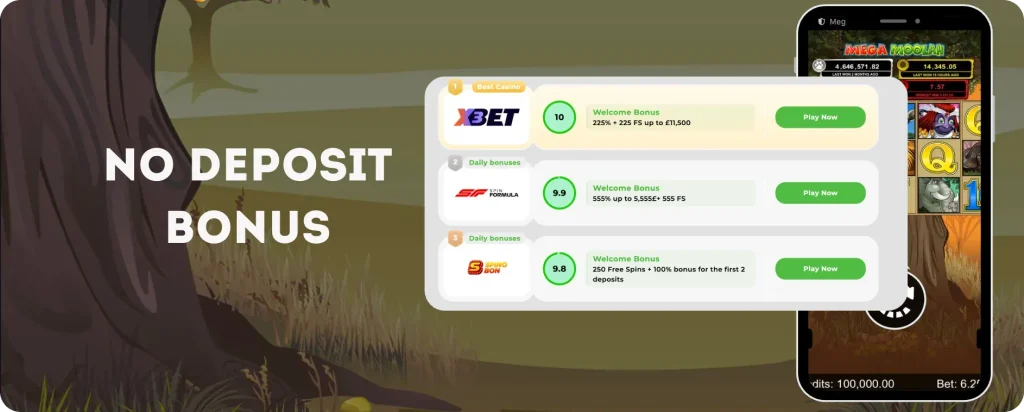 No Deposit Bonus Mega Moolah